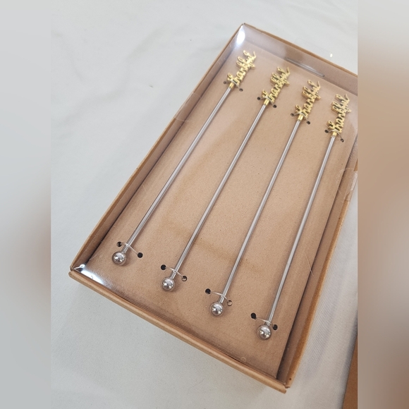 Gold and Silver Cocktail Stirrer 4 Count Set (Price Is Per Set) - Picture 7 of 7